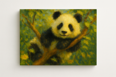 Panda in the Willow Canopy