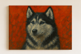 Husky in the Crimson Glow