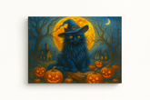 Witch Cat Under the Moonlight