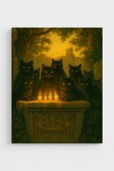 Black Cats by Ancient Altar