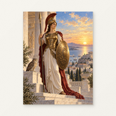 Athena at the Gates of Dawn Paint by Numbers Kit — original artwork displayed as a canvas on a warm off-white wall.