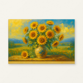 Blooms in the Radiant Glow Paint by Numbers Kit — original artwork displayed as a canvas on a warm off-white wall.