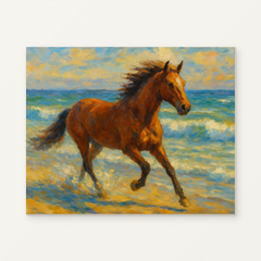 Horse In The Horizon Paint by Numbers Kit — original artwork displayed as a canvas on a warm off-white wall.