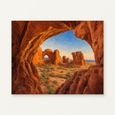 Canyon Desert Paint by Numbers Kit — original artwork displayed as a canvas on a warm off-white wall.