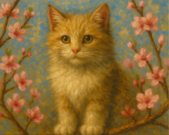 Kitten in the Blossoms