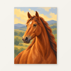 Copper in the Afternoon Paint by Numbers Kit — complete artwork displayed on a canvas against a warm off-white wall.