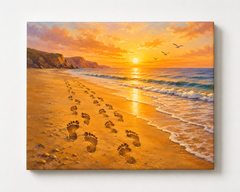Footprints at Sunset