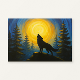 Echo in the Forest Paint by Numbers Kit — original artwork displayed as a canvas on a warm off-white wall.