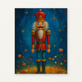Christmas Nutcracker Under the Stars Paint by Numbers Kit — original artwork displayed as a canvas on a warm off-white wall.
