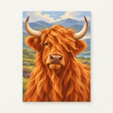 Highland Breeze Paint by Numbers Kit — complete artwork displayed on a canvas against a warm off-white wall.