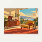 One More Record Paint by Numbers Kit — complete artwork displayed on a canvas against a warm off-white wall.