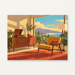One More Record Paint by Numbers Kit — complete artwork displayed on a canvas against a warm off-white wall.