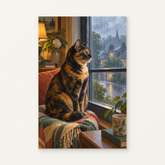 Rainwatcher Paint by Numbers Kit — original artwork displayed as a canvas on a warm off-white wall.