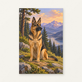 The Shepherd's Watch Paint by Numbers Kit — original artwork displayed as a canvas on a warm off-white wall.