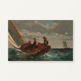 Breezing Up (A Fair Wind) — complete artwork displayed on a canvas against a warm off-white wall.