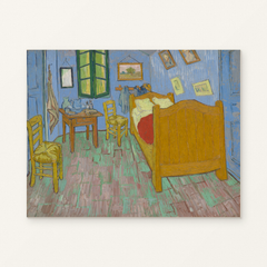 The Bedroom — complete artwork displayed on a canvas against a warm off-white wall.