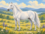 Among the Meadow Flowers Paint by Numbers Kit — unframed artwork detail