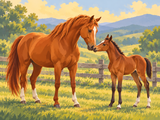 By the Paddock Gate Paint by Numbers Kit — unframed artwork detail