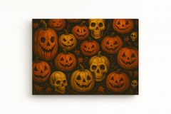 Halloween Still Life with Skulls