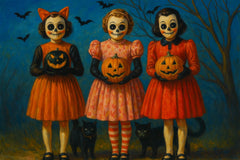 Retro Pumpkin Sisters