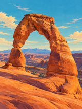 Delicate Arch in Warm Light Paint by Numbers Kit — unframed artwork detail