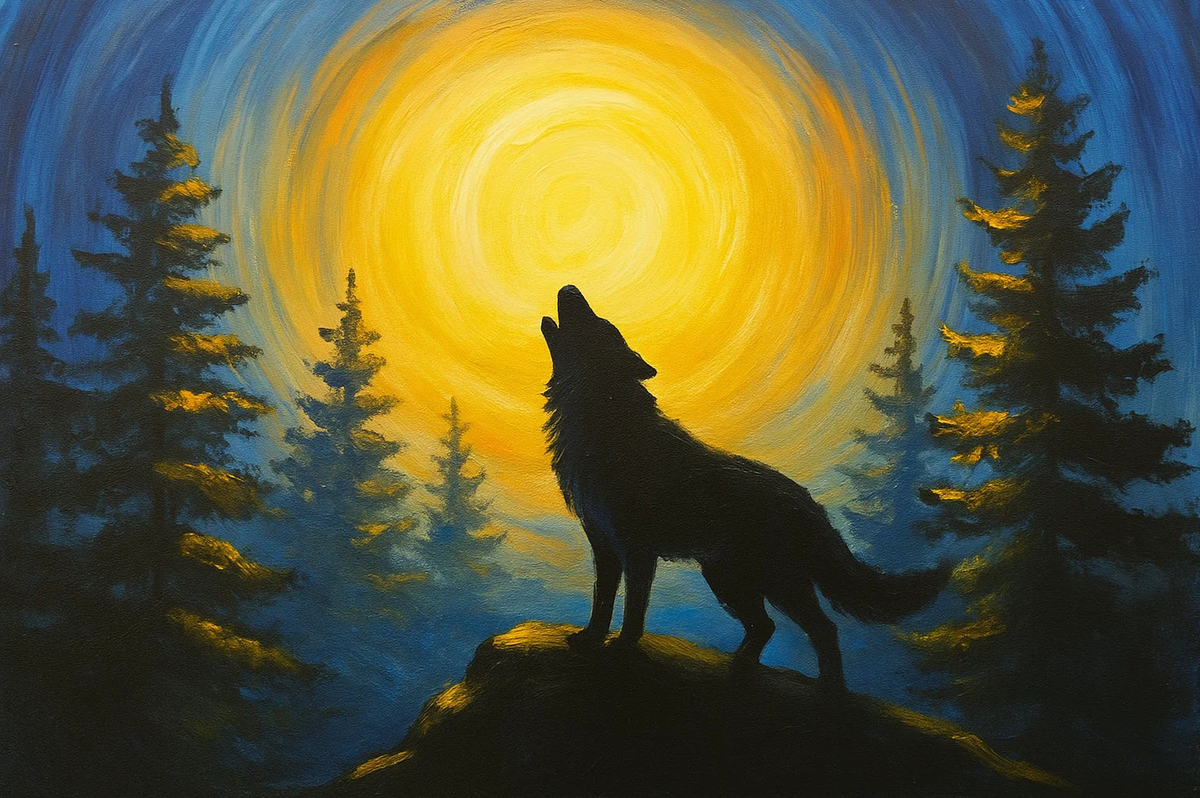 Echo in the Forest Paint by Numbers Kit — unframed artwork detail