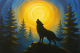 Echo in the Forest Paint by Numbers Kit — unframed artwork detail
