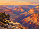 Grand Canyon Golden Hour Paint by Numbers Kit — unframed artwork detail