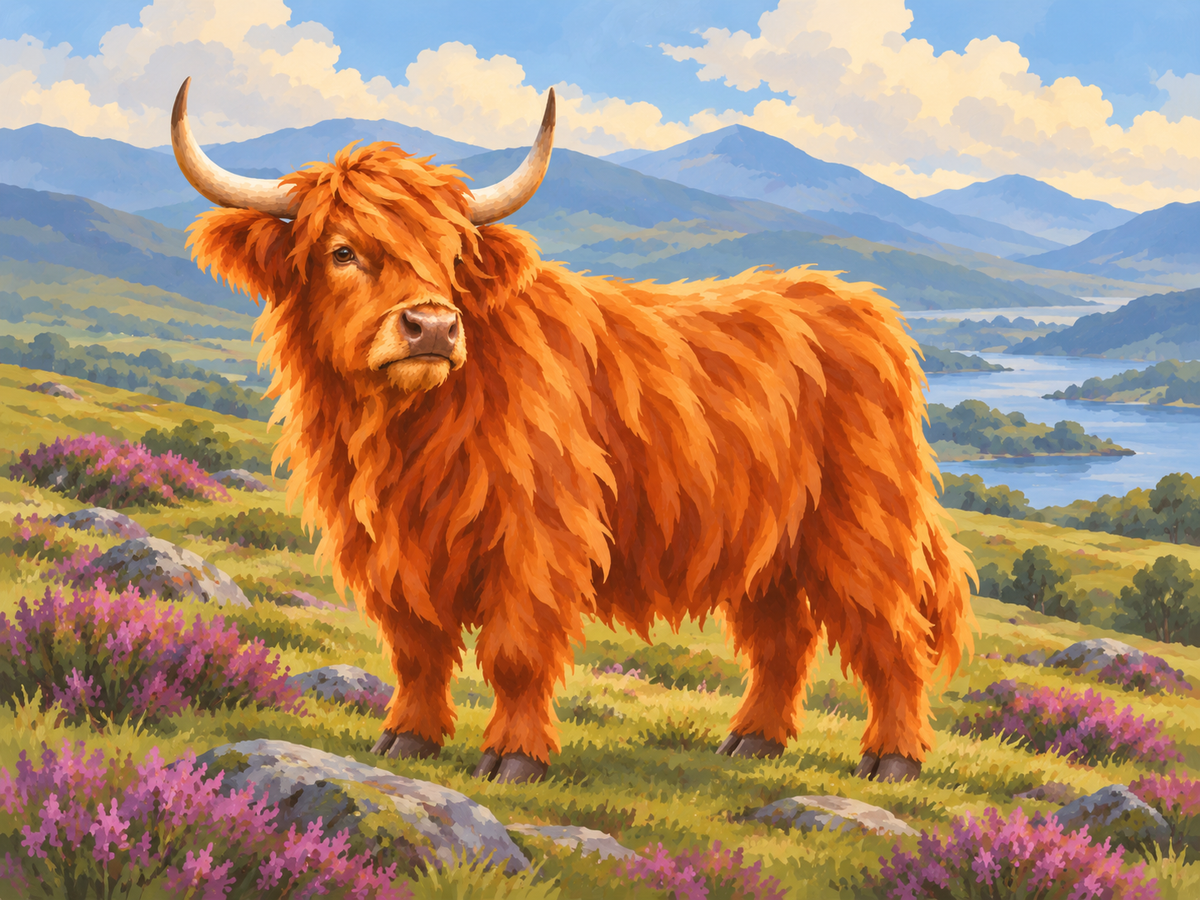 Heather on the Hillside Paint by Numbers Kit — unframed artwork detail