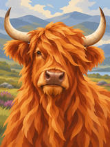 Highland Breeze Paint by Numbers Kit — unframed artwork detail