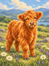 Little Highland Spring Paint by Numbers Kit — unframed artwork detail