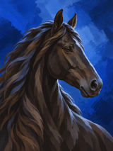 Midnight in Blue Paint by Numbers Kit — unframed artwork detail