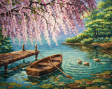 Blossoms by Peaceful Water Paint by Numbers Kit — unframed artwork detail