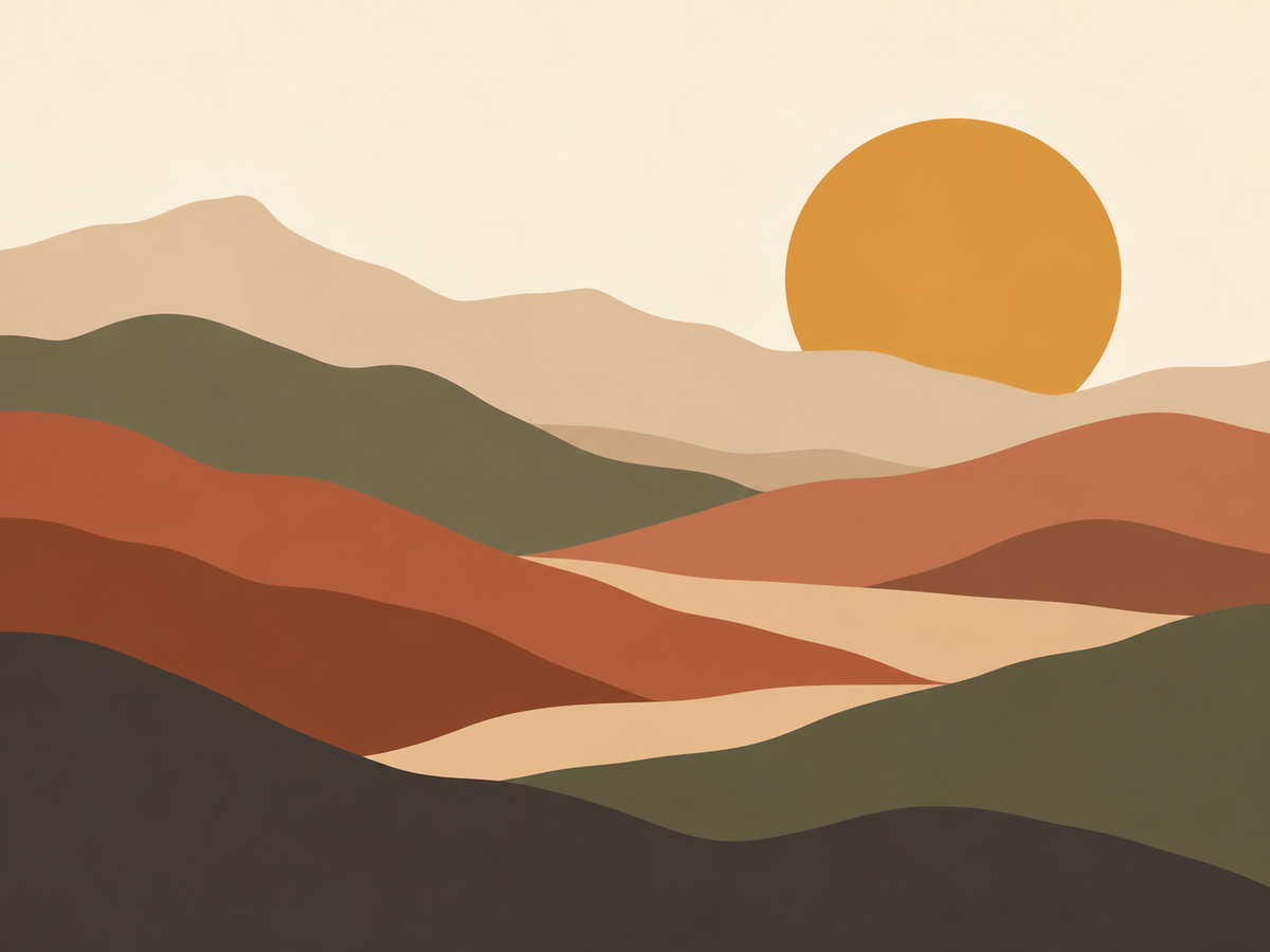 Quiet Layers Paint by Numbers Kit — unframed artwork detail