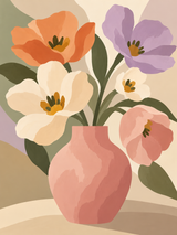 Soft-Spoken Blooms Paint by Numbers Kit — unframed artwork detail