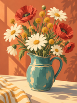 Sunday Market Flowers Paint by Numbers Kit — unframed artwork detail