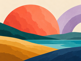 Sunrise in Color Paint by Numbers Kit — unframed artwork detail