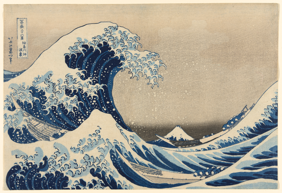 The Great Wave off Kanagawa — Katsushika Hokusai Paint by Numbers Kit — unframed artwork detail