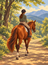 The Woodland Bridleway Paint by Numbers Kit — unframed artwork detail