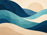 Tidal Forms Paint by Numbers Kit — unframed artwork detail