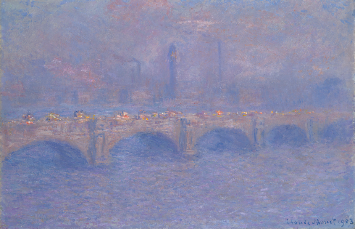 Waterloo Bridge, Sunlight Effect — Claude Monet Paint by Numbers Kit — unframed artwork detail
