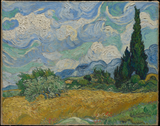 Wheat Field with Cypresses — Vincent van Gogh Paint by Numbers Kit — unframed artwork detail