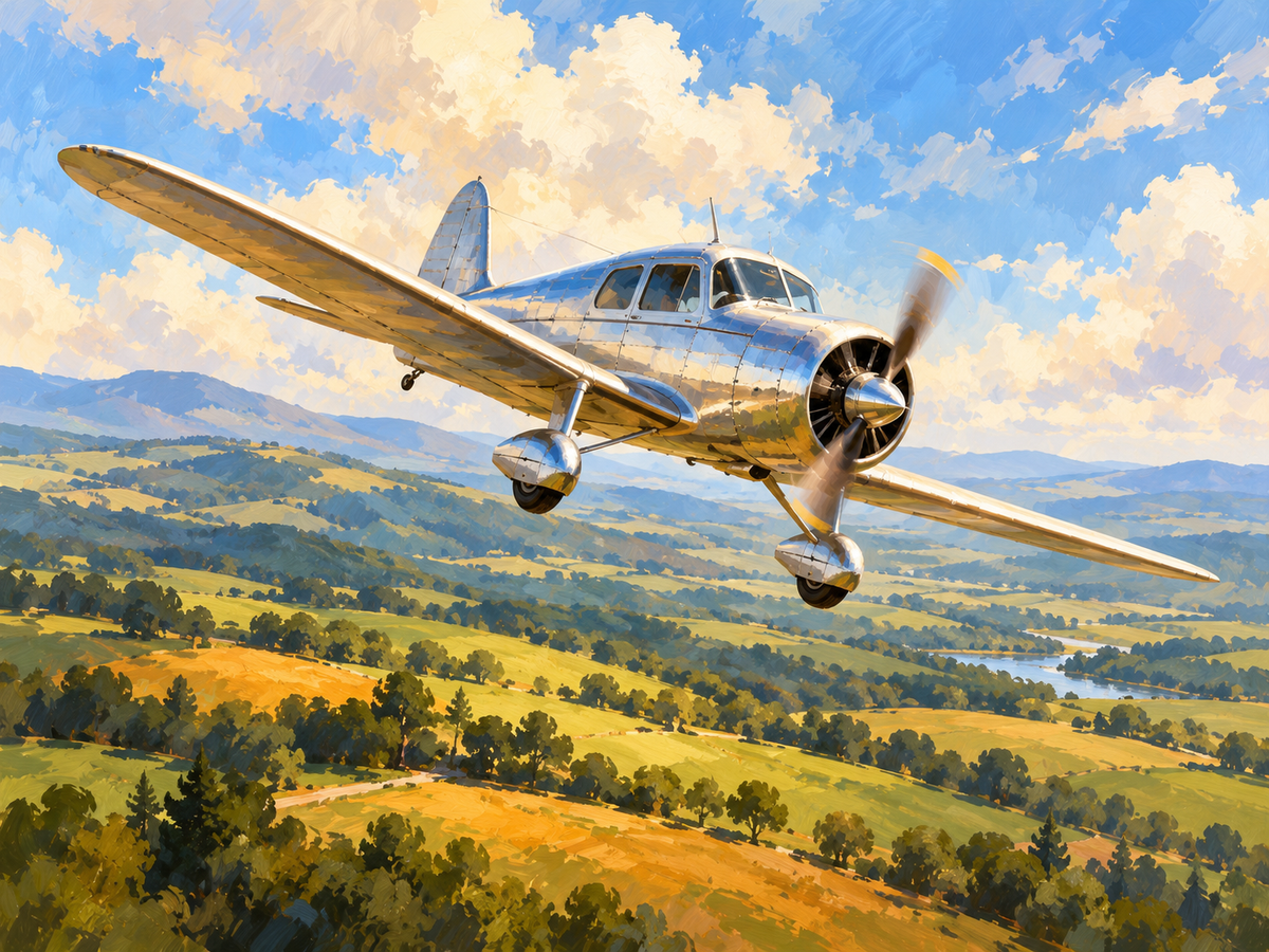 Wings over the Countryside Paint by Numbers Kit — unframed artwork detail