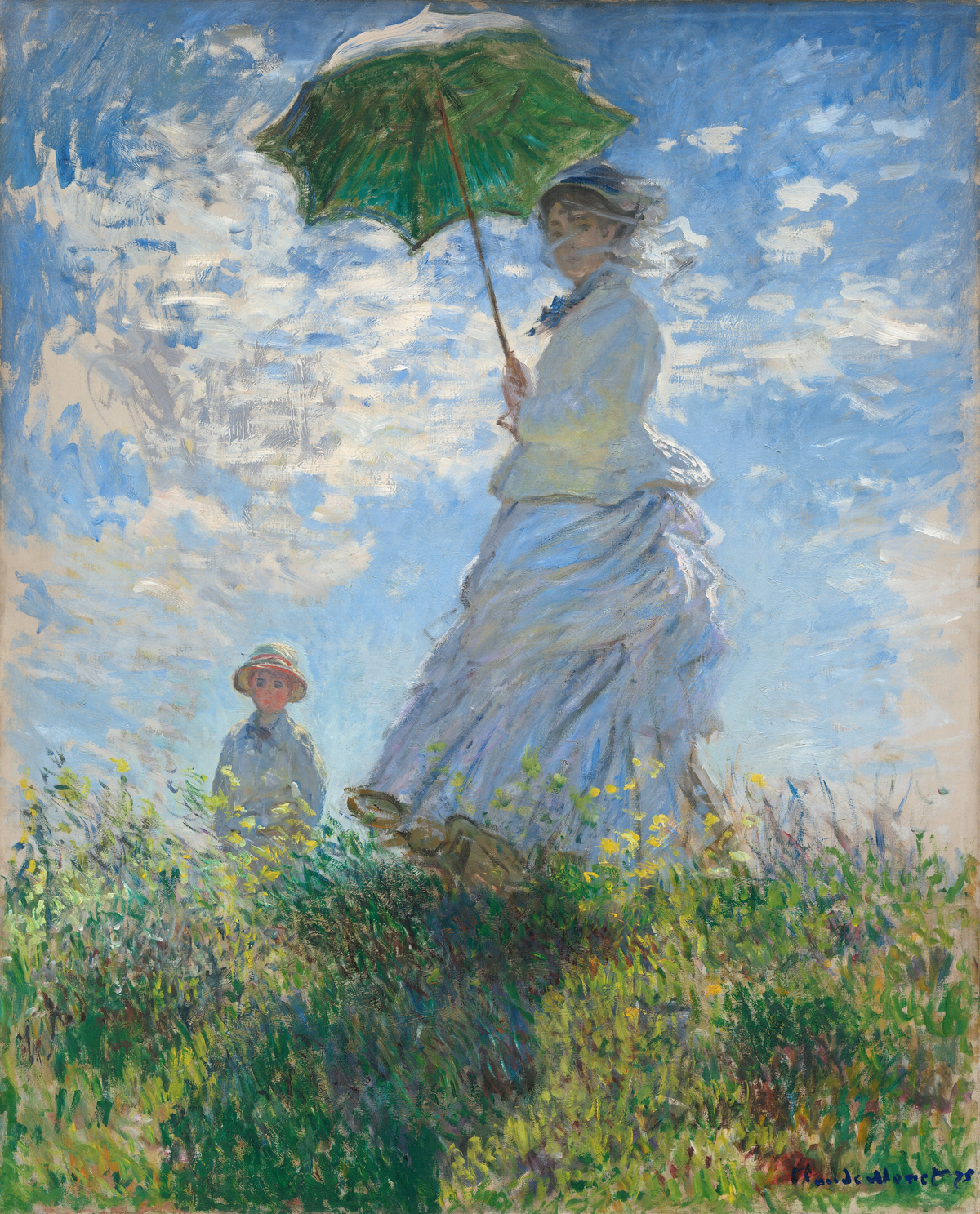 Woman with a Parasol — Claude Monet Paint by Numbers Kit — unframed artwork detail