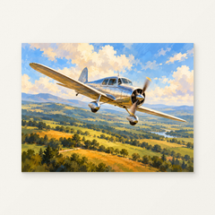 Wings over the Countryside Paint by Numbers Kit — complete artwork displayed on a canvas against a warm off-white wall.
