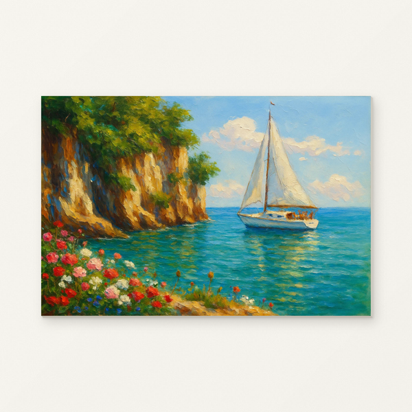 Dreamer in the Tides Paint by Numbers Kit — original artwork displayed as a canvas on a warm off-white wall.