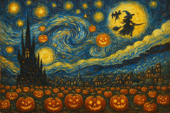 Halloween Night in Van Gogh Style